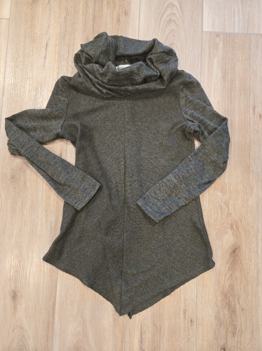 Absolutely Famous Olive Cowl Neck Tunic Sweater
